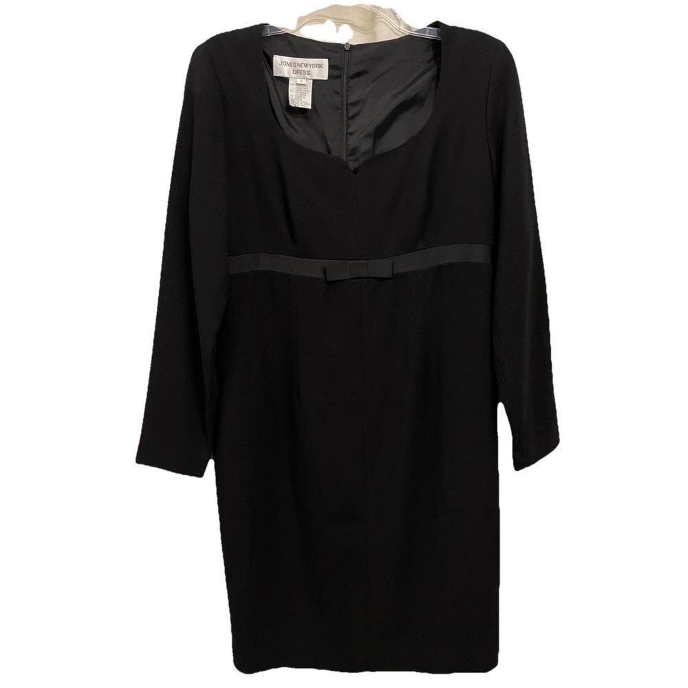 Jones New York NWT Vintage 1990's Black Zip Back Formal Dress Women's Size 8